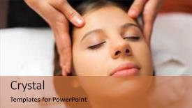  Presentation with head - Slide set consisting of face medical - beautiful woman having an head background and a red colored foreground