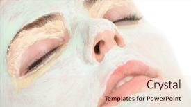  Presentation with beauty salon pedicured feet - Slide deck enhanced with face medical - beauty salon closeup of facial background and a  colored foreground