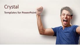  Presentation with happy sad mask - Presentation theme enhanced with face men - happy young man background and a  colored foreground