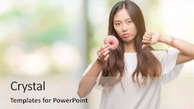  Presentation with eating - Presentation theme featuring face negative sign showing dislike background and a  colored foreground