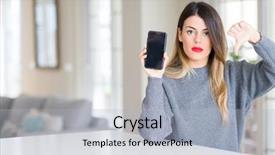  Presentation with weight loss woman showing - Slides having face negative sign showing dislike background and a light blue colored foreground