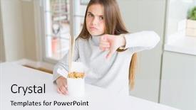  Presentation with angry kid - Theme having face negative sign showing dislike background and a white colored foreground