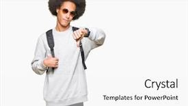  Presentation with afro - PPT theme consisting of face negative sign showing dislike background and a  colored foreground