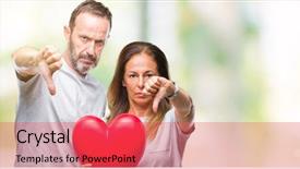  Presentation with loving hearts love heart candy - Amazing slide deck having face negative sign showing dislike backdrop and a red colored foreground