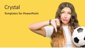  Presentation with soccer - Slide deck enhanced with face negative sign showing dislike background and a yellow colored foreground