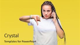  Presentation with generational african american culture and food - Presentation design consisting of face negative sign showing dislike background and a  colored foreground