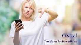  Presentation with negative - Slide deck having face negative sign showing dislike background and a sky blue colored foreground