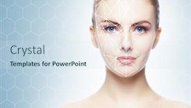  Presentation with face recognition security - Presentation theme featuring face id security facial recognition background and a sky blue colored foreground