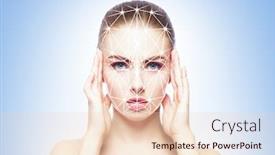  Presentation with face recognition security - Cool new presentation theme with face-of-a-beautifyl-girl backdrop and a lemonade colored foreground