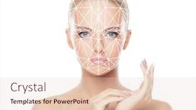  Presentation with face recognition security - Colorful PPT layouts enhanced with face-of-a-beautifyl-girl backdrop and a lemonade colored foreground