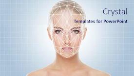  Presentation with face recognition security - Colorful PPT theme enhanced with face-of-a-beautifyl-girl backdrop and a sky blue colored foreground