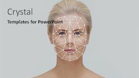  Presentation with face recognition security - Presentation design enhanced with face-of-a-beautifyl-girl background and a light gray colored foreground