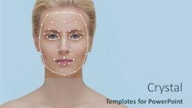  Presentation with face recognition security - Slide set having face-of-a-beautifyl-girl background and a light blue colored foreground