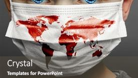  Presentation with face mask - Cool new slide set with face-of-a-mask-wearing backdrop and a dark gray colored foreground