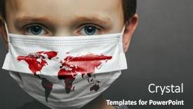  Presentation with face mask - Cool new slides with face-of-a-mask-wearing backdrop and a dark gray colored foreground