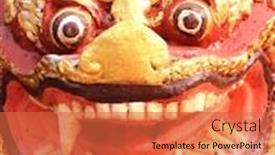  Presentation with cambodia - Audience pleasing PPT theme consisting of face-of-a-traditional-cambodian backdrop and a red colored foreground