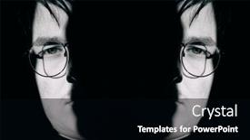  Presentation with mental - PPT theme consisting of face-of-a-young-man background and a black colored foreground