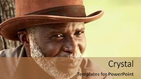  Presentation with homeless people - Colorful PPT layouts enhanced with elderly black people - face of an african american backdrop and a coral colored foreground