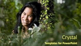  Presentation with pacific - Slides with face-of-beautiful-woman background and a tawny brown colored foreground