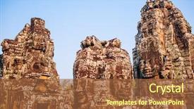  Presentation with temple - Beautiful presentation theme featuring avalokitesvara in ancient temple bayon backdrop and a tawny brown colored foreground