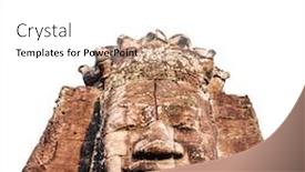  Presentation with ancient - Audience pleasing slides consisting of face-of-bodhisattva-avalokitesvara backdrop and a white colored foreground