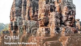  Presentation with cambodia - Presentation theme with face of bodhisattva avalokitesvara background and a violet colored foreground