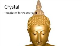  Presentation with buddha - Colorful PPT theme enhanced with face of buddha isolated clipping path backdrop and a white colored foreground