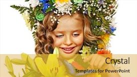  Presentation with butterfly - Slide set enhanced with face-of-child-with-flower background and a yellow colored foreground