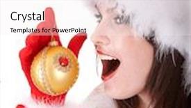  Presentation with girl christmas - Colorful presentation enhanced with face-of-christmas-girl backdrop and a white colored foreground