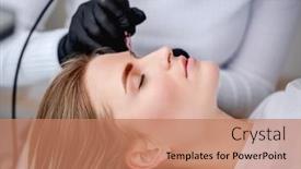  Presentation with holding hands - PPT theme consisting of face-of-girl-in-profile background and a coral colored foreground