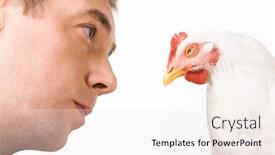  Presentation with calm - Audience pleasing presentation consisting of face-of-man-looking backdrop and a sky blue colored foreground