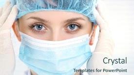  Presentation with mask nurse - Amazing theme having face of nurse in sterile backdrop and a cool aqua colored foreground
