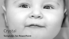  Presentation with baby girl - Slide deck consisting of face of pretty baby girl close up background and a light gray colored foreground