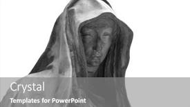  Presentation with plaster - Cool new PPT layouts with face-of-statue-of-grieving backdrop and a gray colored foreground