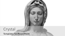  Presentation with plaster - Theme having face-of-statue-of-grieving background and a light gray colored foreground