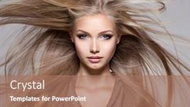  Presentation with long hair - Colorful slide deck enhanced with face-of-the-beautiful-young backdrop and a coral colored foreground