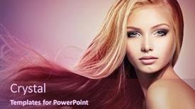  Presentation with long hair - PPT theme featuring face-of-the-beautiful-young background and a tawny brown colored foreground