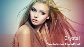  Presentation with long hair - Amazing slides having face-of-the-beautiful-young backdrop and a red colored foreground