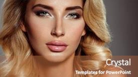  Presentation with curly hair - PPT theme having face of white woman smokey background and a  colored foreground