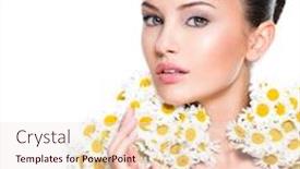  Presentation with posy - Slide deck with face-of-young-beautiful-woman background and a lemonade colored foreground