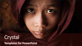  Presentation with myanmar bagan - Presentation consisting of face of young novice monk background and a wine colored foreground