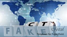  Presentation with concept - PPT theme enhanced with face-or-fact-concept background and a light blue colored foreground