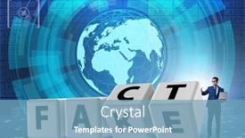 Presentation with concept - Theme featuring face-or-fact-concept background and a teal colored foreground