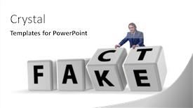  Presentation with concept - Cool new slide deck with face-or-fact-concept backdrop and a white colored foreground