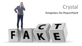  Presentation with concept - Slide deck enhanced with face-or-fact-concept background and a white colored foreground