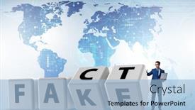  Presentation with concept - Beautiful slide set featuring face-or-fact-concept backdrop and a light blue colored foreground