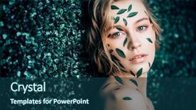  Presentation with chemistry leaves green leaf - Audience pleasing PPT theme consisting of face over green background cosmetics backdrop and a ocean colored foreground