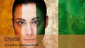  Presentation with flag football girls - Presentation design with face paint against ivory coast background and a  colored foreground