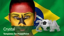  Presentation with ghana flag - Colorful PPT theme enhanced with face paint with brasil flag backdrop and a  colored foreground
