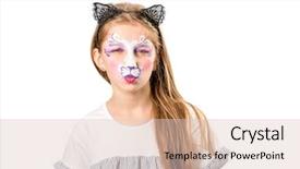  Presentation with teen girl tech - Colorful presentation design enhanced with face painting of a cat backdrop and a lemonade colored foreground